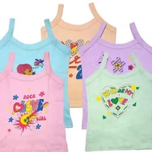 Boys Sleeveless Camisole Tops, Multicolour, Printed, Kids Vests, Pack of 5