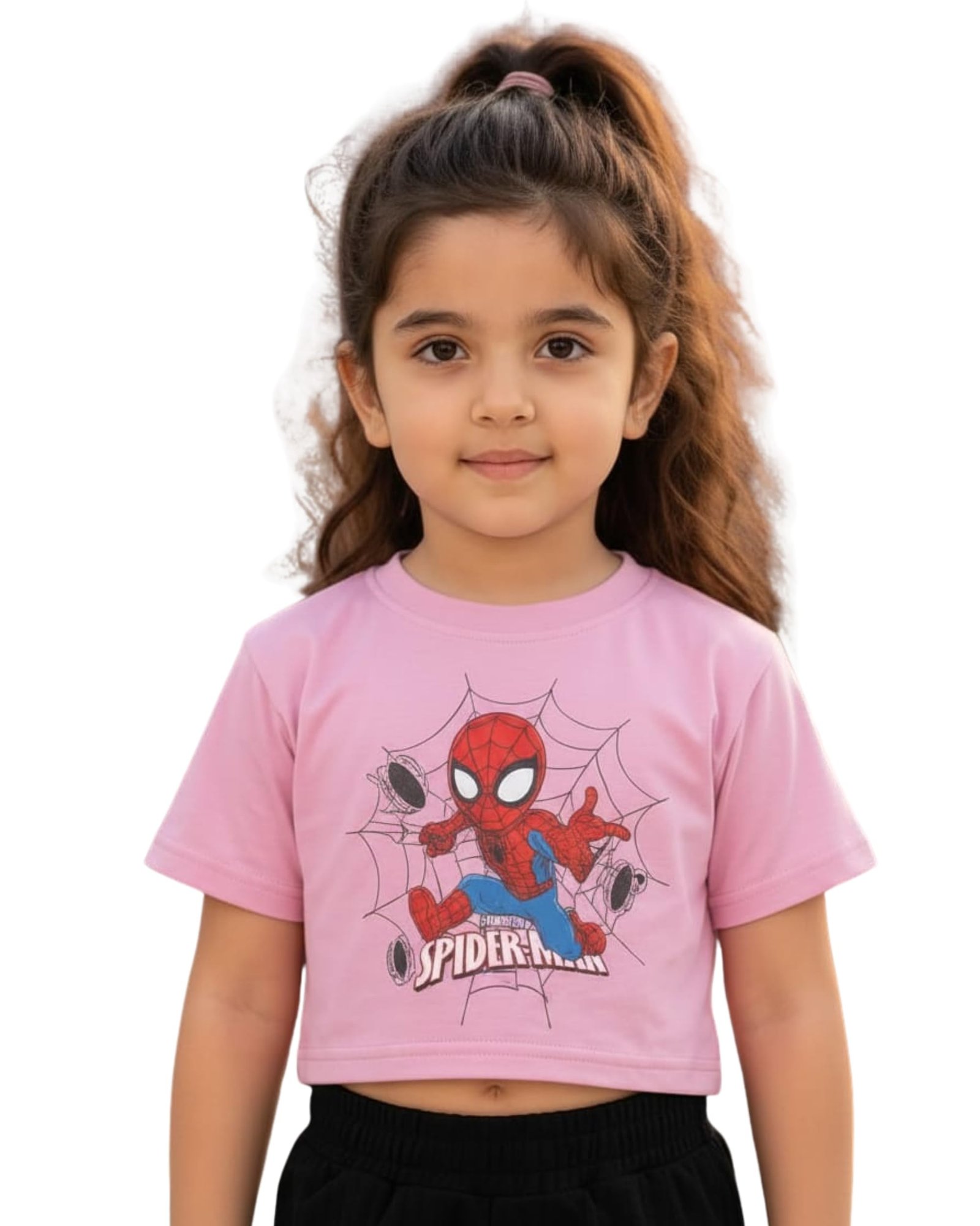 Girls Red Printed T-Shirt and Wide Leg Pants Co Ord Set